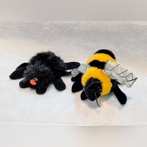 Vintage Webster Spider Plush Puppet & Folkmanis Bumblebee Hand Puppet
